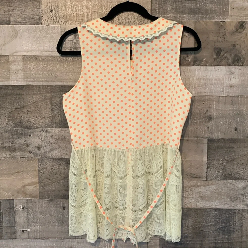 Aniina Sleeveless Polka Top with Peter Pan collar Size M - Picture 15 of 16